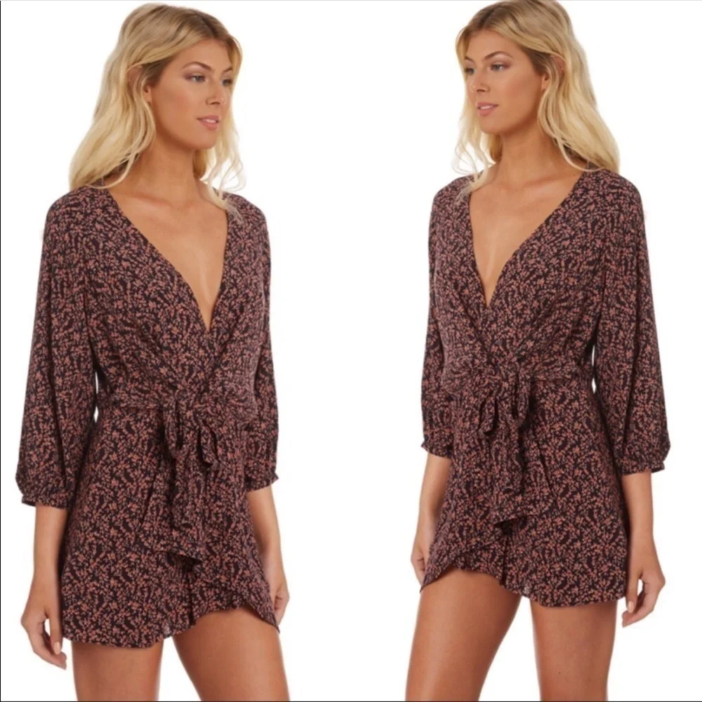 Free People Clara Tie Front Wrap Tunic Dress